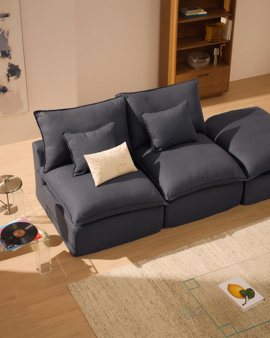 Kave Home   Anarela 2-Zitsbank + Hocker