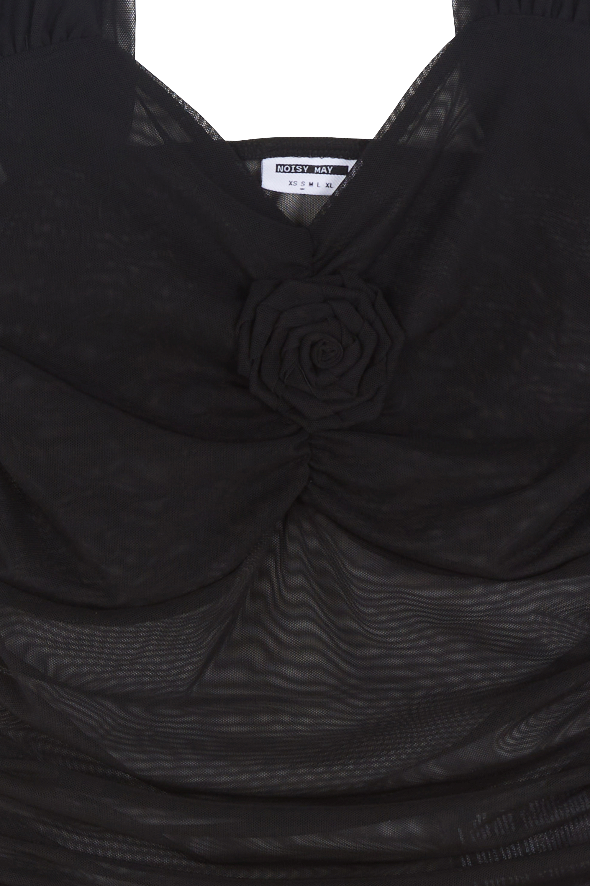 NOISY MAY Top NMANGI S/L RUFFLE ROSE TOP LAB Noir