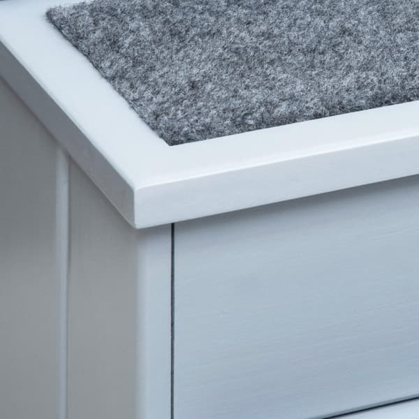 Pet Stairs Hundetrapper Med 3 Trinn Og Teppe, Oppbevaringsplass, Grå, 40,5X44,5X38 Cm