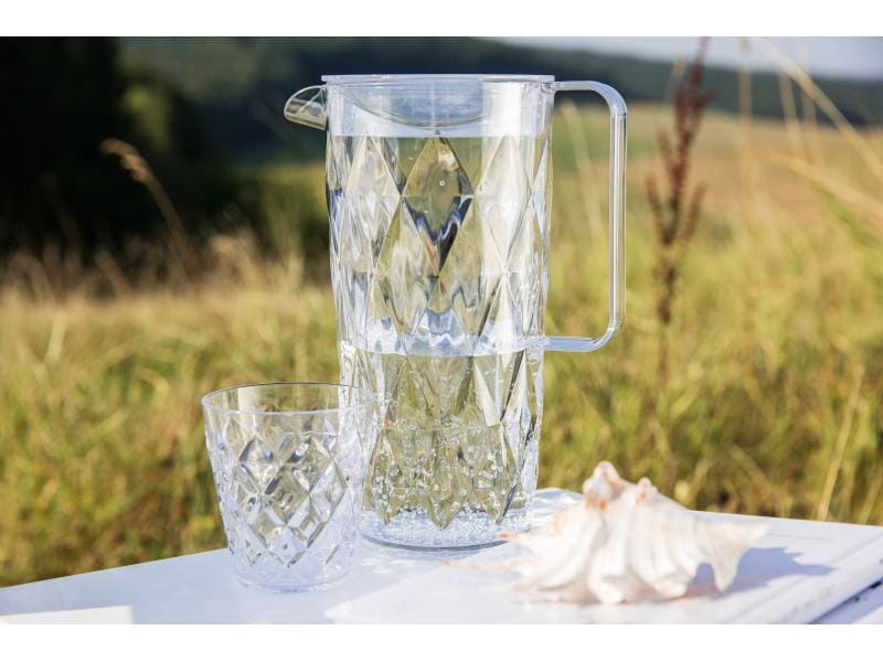 Koziol Krug Crystal 1.6 l Transparent Kunststoff-Karaffe mit Deckel und Henkel