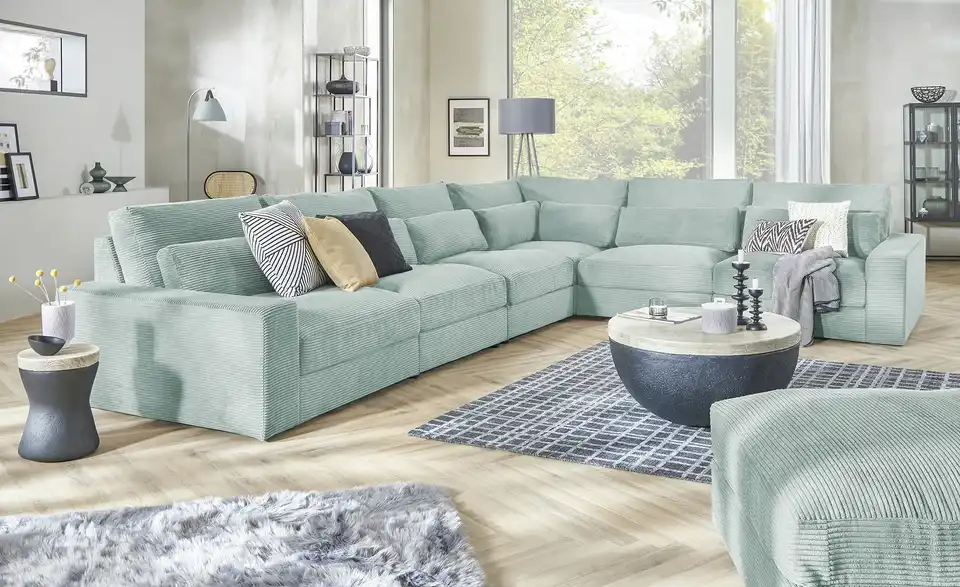 Element Branna Mintgrün Cordstoff mit Armlehne rechts