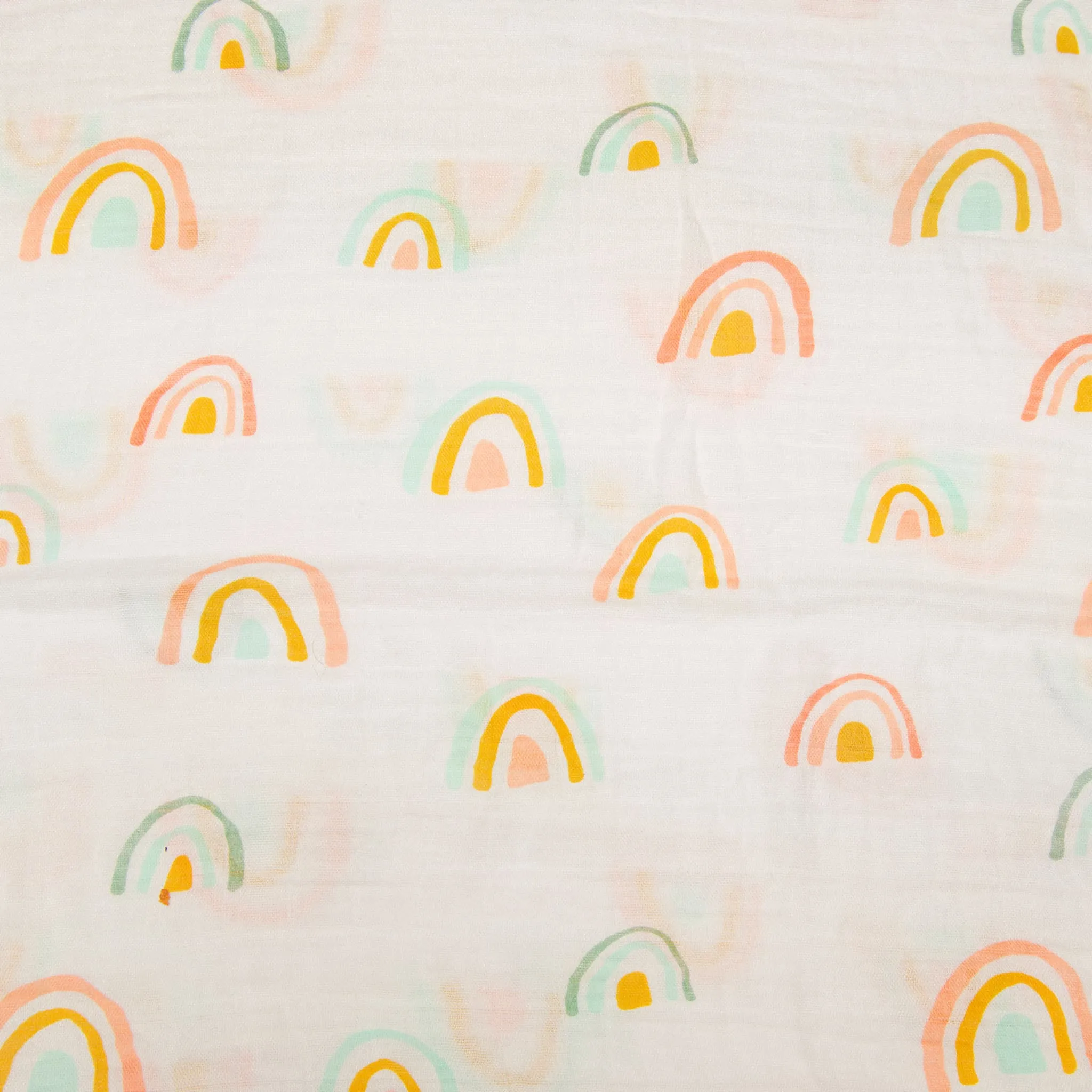 Loulou Lollipop Drap Contour pour Lit de Bébé - Mousseline Bambou Arc en Ciel Rose