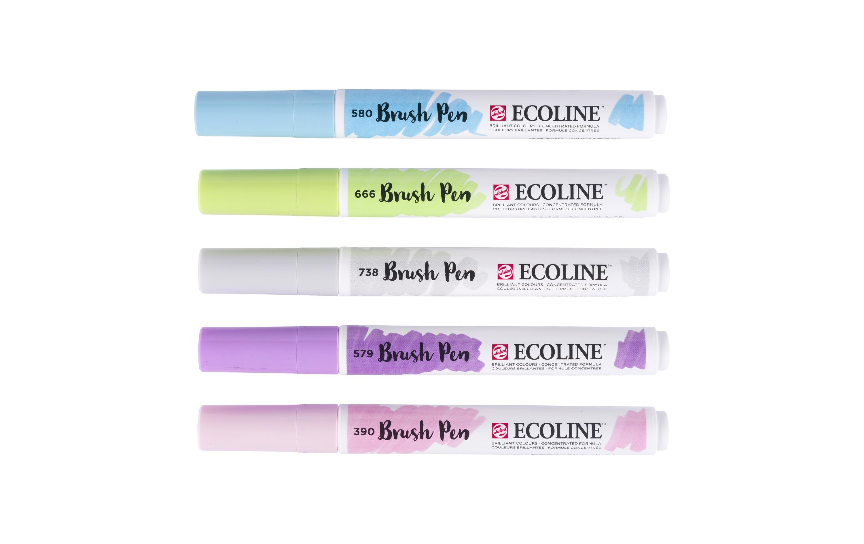 Brushpen Ecoline 5er Set, PastellFlüssige Wasserfarbe im praktischen Brush Pen