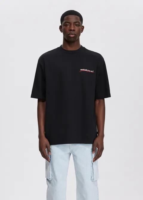 T-shirt met logo zwart (ZWART)