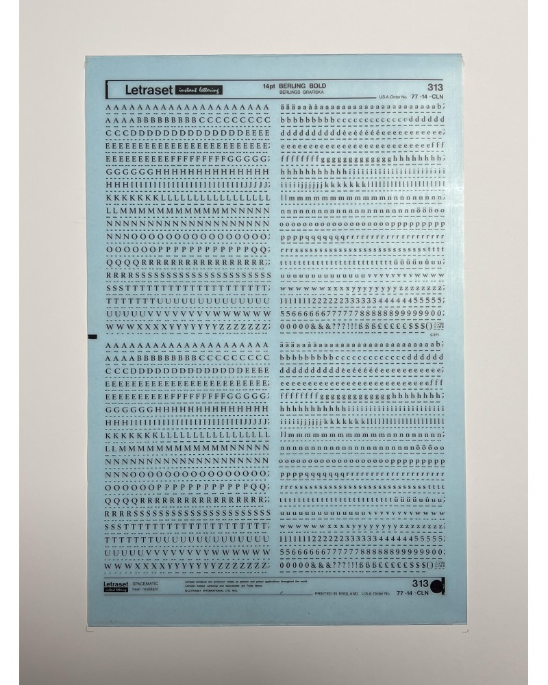 Letraset 313 - BERLING BOLD -14pt