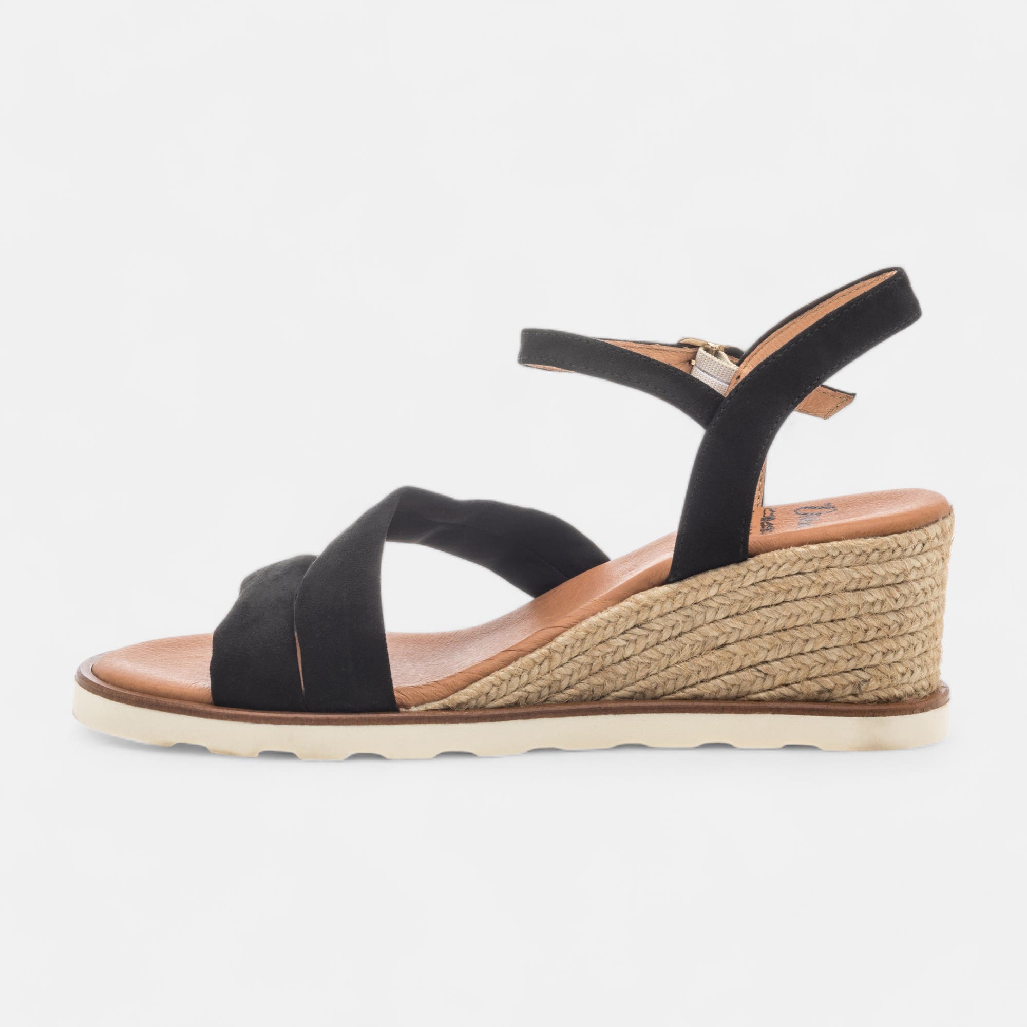 Espadrilles à talon compensé Femme noir