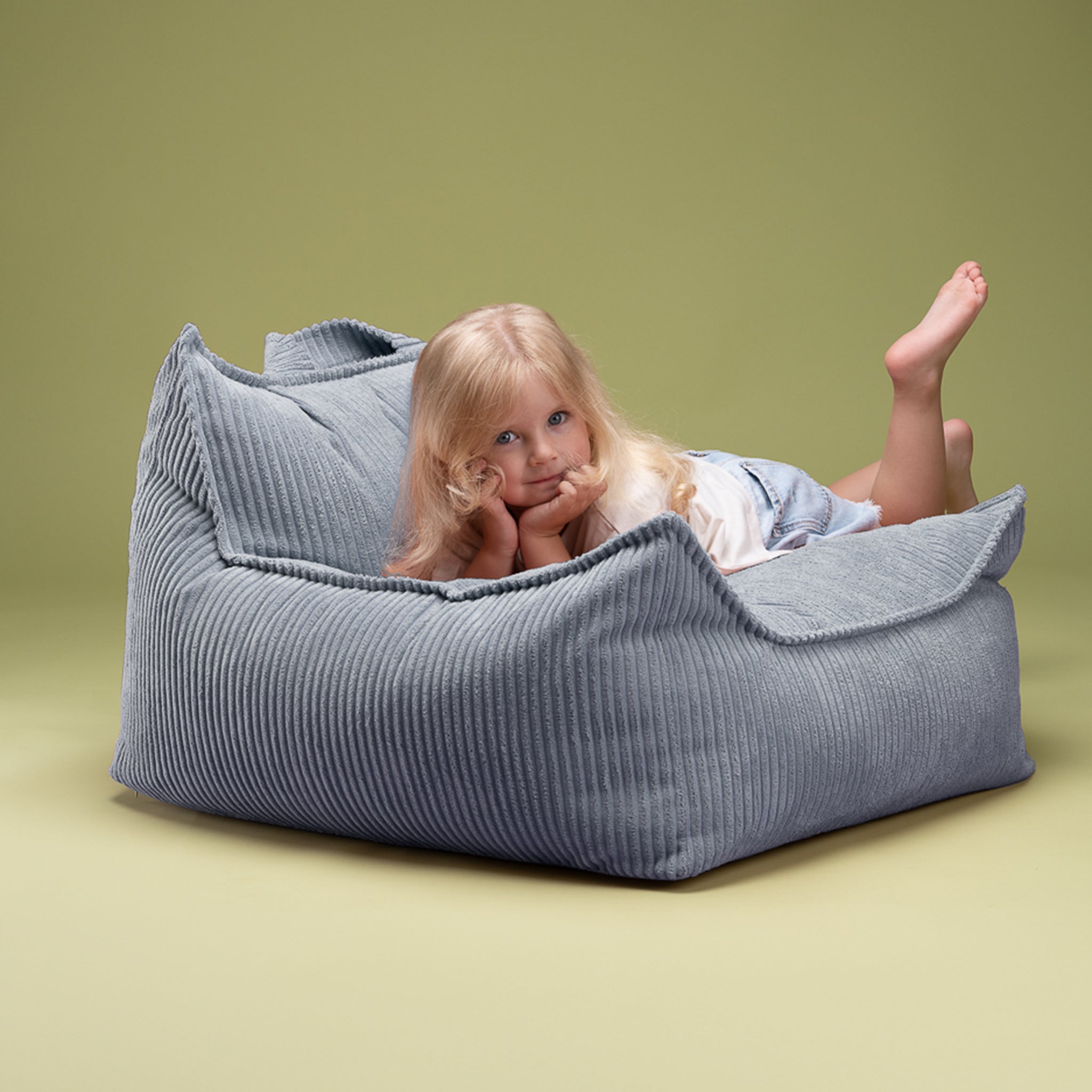 Wigiwama Sitzsack und Ottoman Set Blueberry Blue