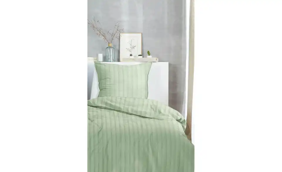 Renforcé Bettwäsche-Set Olivgrün 200 cm 135x200 cm 135 cm
