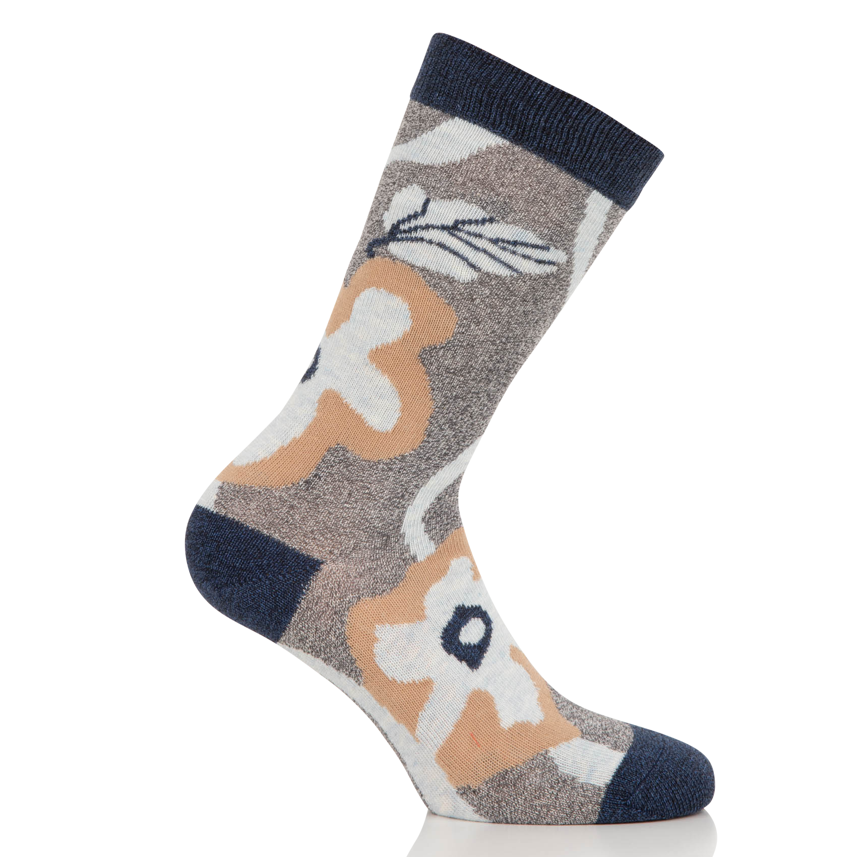 Chaussettes jacquard en coton mélangé | Gris