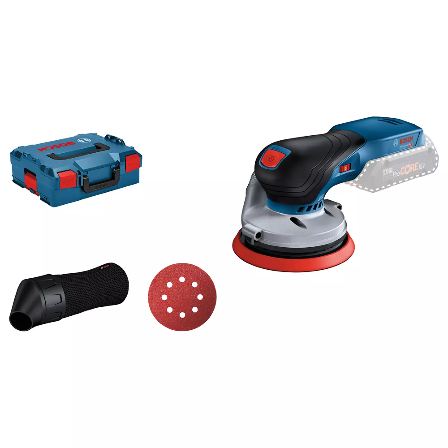 Bosch GEX 18V-125 18V Li-Ion accu excenterschuurmachine body in L-Boxx - 125mm - koolborstelloos