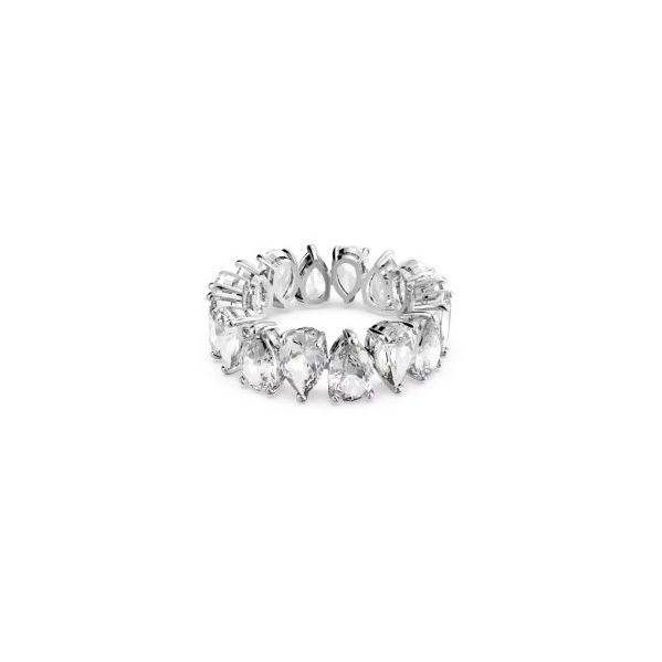 Swarovski Anel Vittore Lapidação Gota, Branco Lacado a Ródio 60