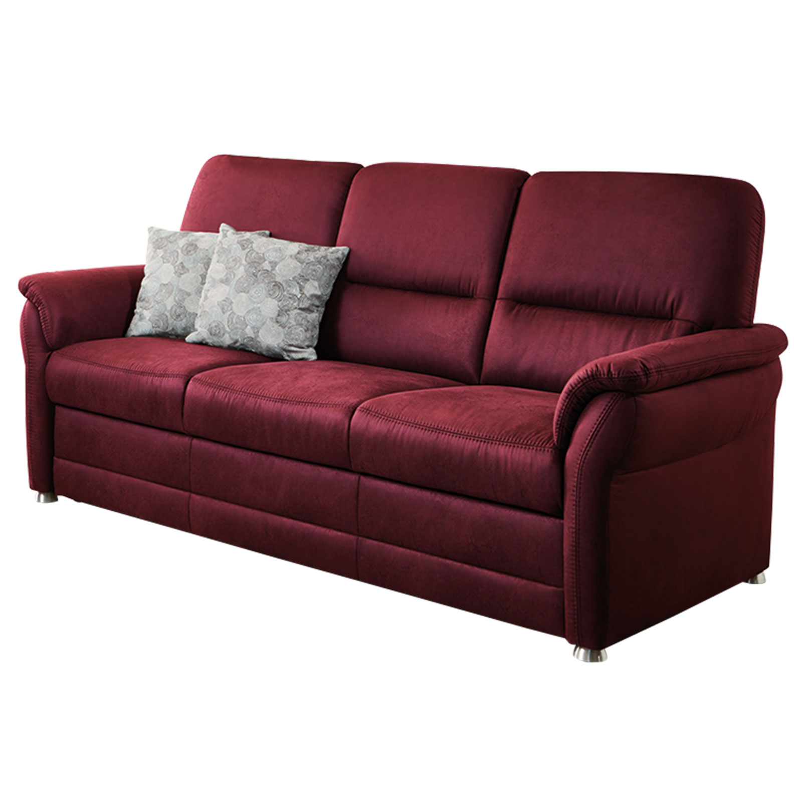 polsterpower 3-Sitzer-Sofa - wine - Microfaser