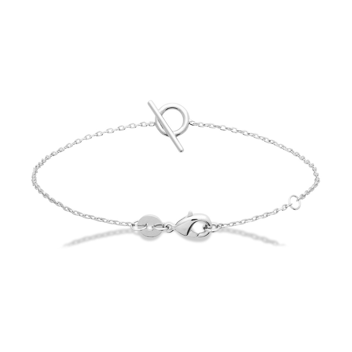 Bracelet Brillaxis argent rhodié anneau barré