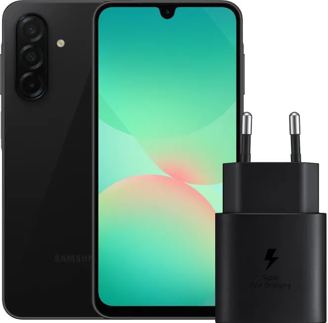 Samsung - Galaxy A26 - Smartphone - Zwart - 128GB - 5G - Inclusief Oplader 25 Watt