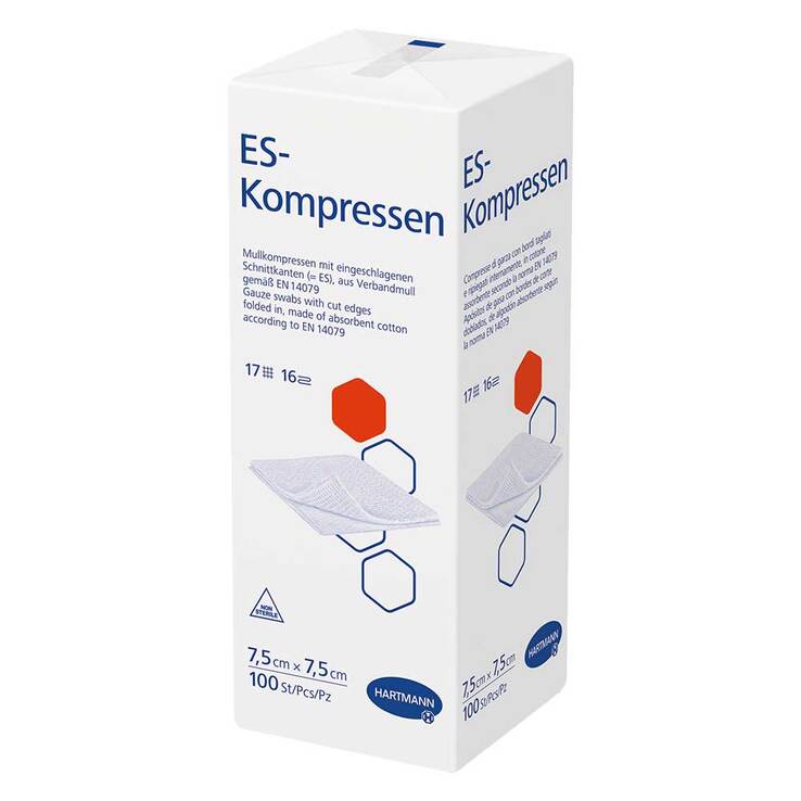 ES-Kompressen unsteril 7,5x7,5 cm 16fach, 100 St