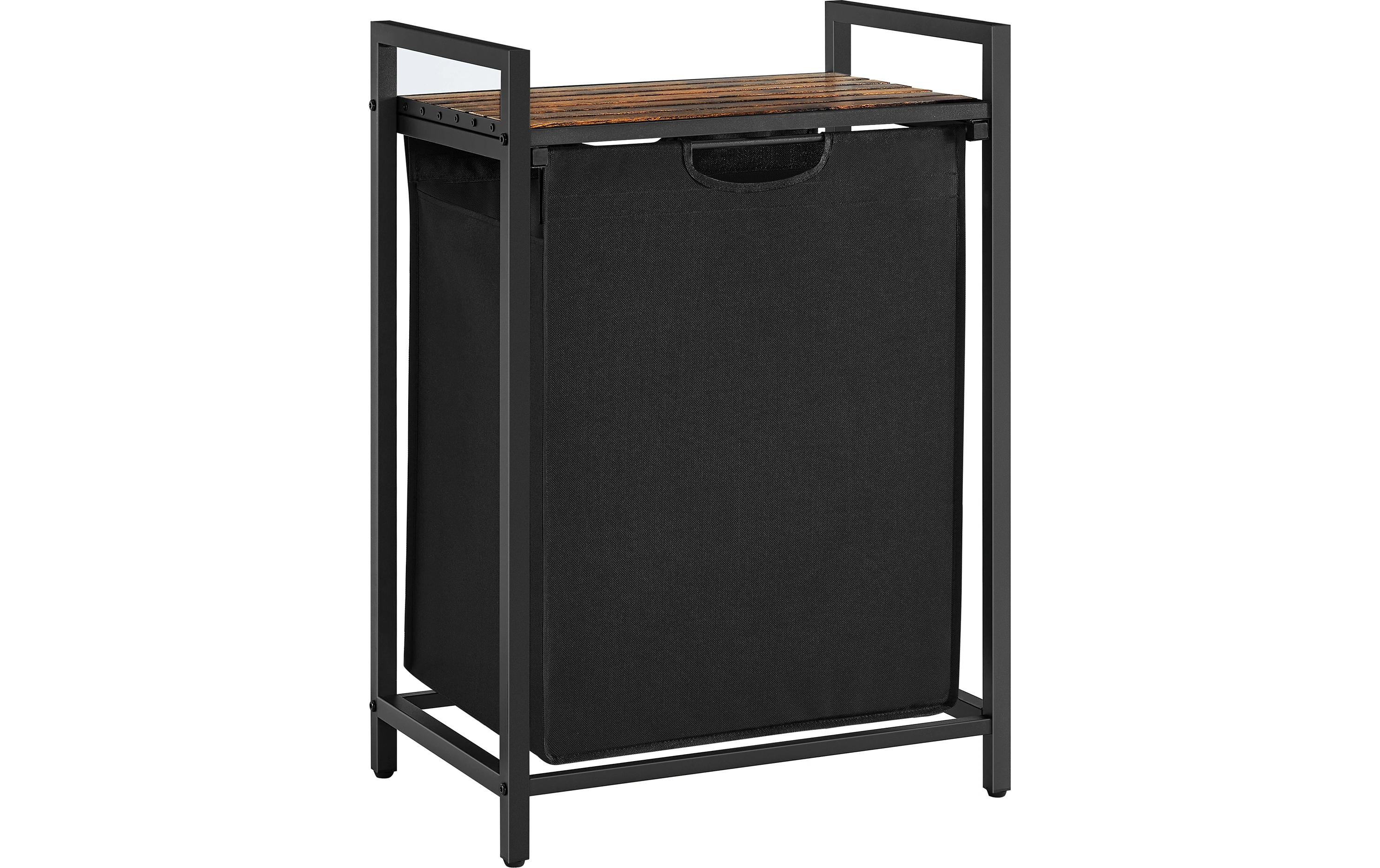Wäschekorb mit Ablage 65 l, SchwarzWäschesammler