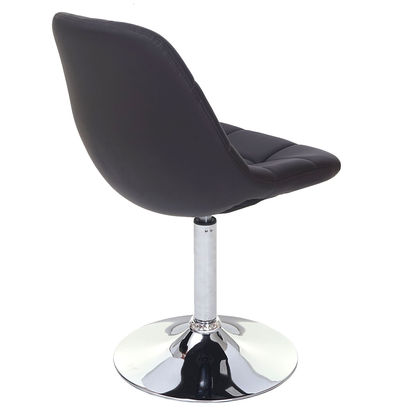 2er-Set Esszimmerstuhl MCW-A60, Stuhl Drehstuhl, Chrom ~ Kunstleder braun