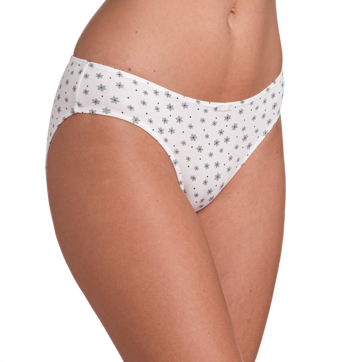 Gina Benotti 4 Damen Slips mit Bio-Baumwolle schwarz / grau / weiss