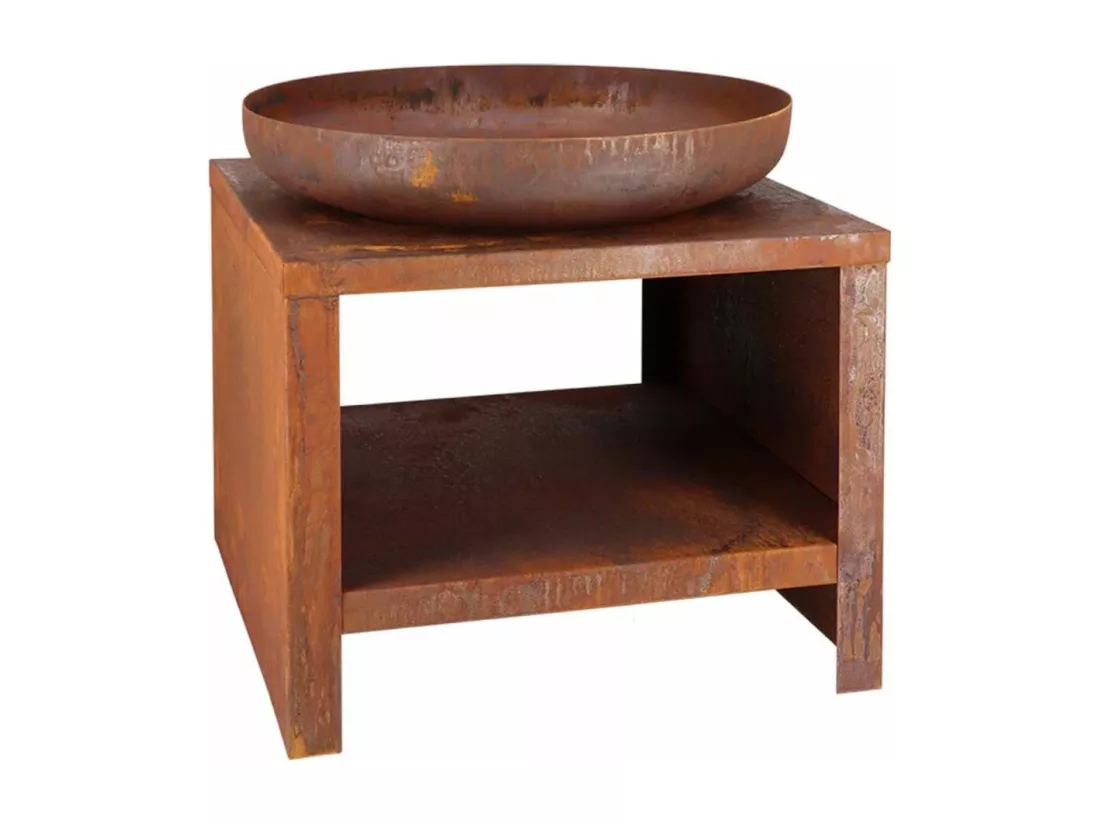 Braséro en métal avec range bois 60 cm