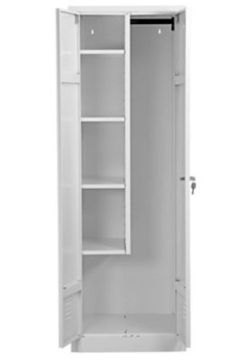 PROREGAL Dolphin metalen locker, HxBxD 180 x 60 x 50 cm, cilinderslot, wit