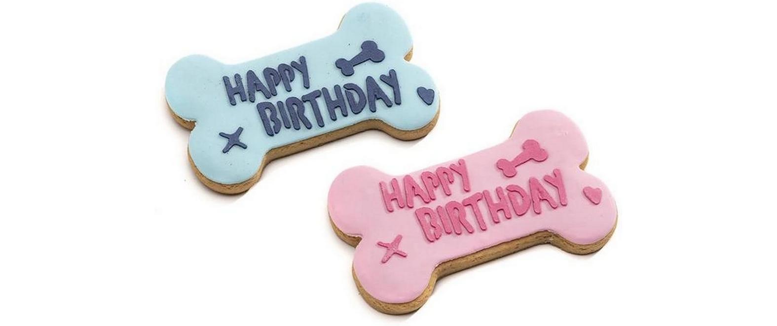 Happy Birthay Keks Knochen Gr. S, 9 x 5.5 x 1 cm, 35gGeburtstags-Snack für Hunde