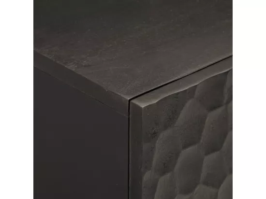 Armoire de salle de bain noir 38x33x58 cm bois massif manguier