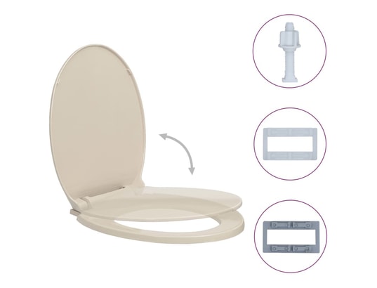 VIDAXL - Siège de toilette à fermeture en douceur abricot ovale