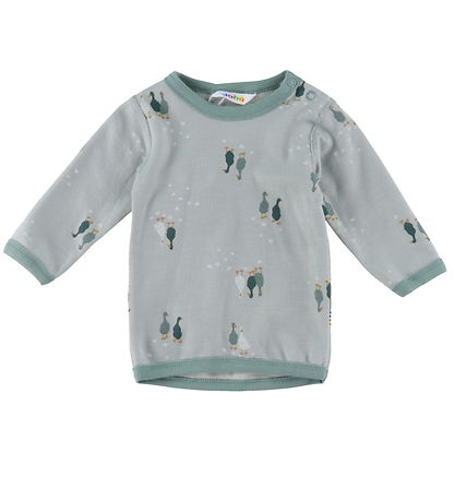 Joha Bluse - Uld/Bomuld - Dusty  Grøn m. G?s