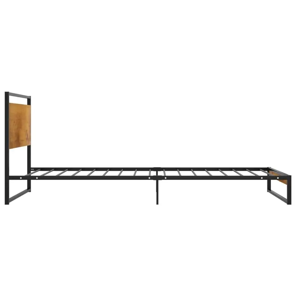 vidaXL - Bed frame met hoofdeinde - Metaal en MDF - 90x200 cm