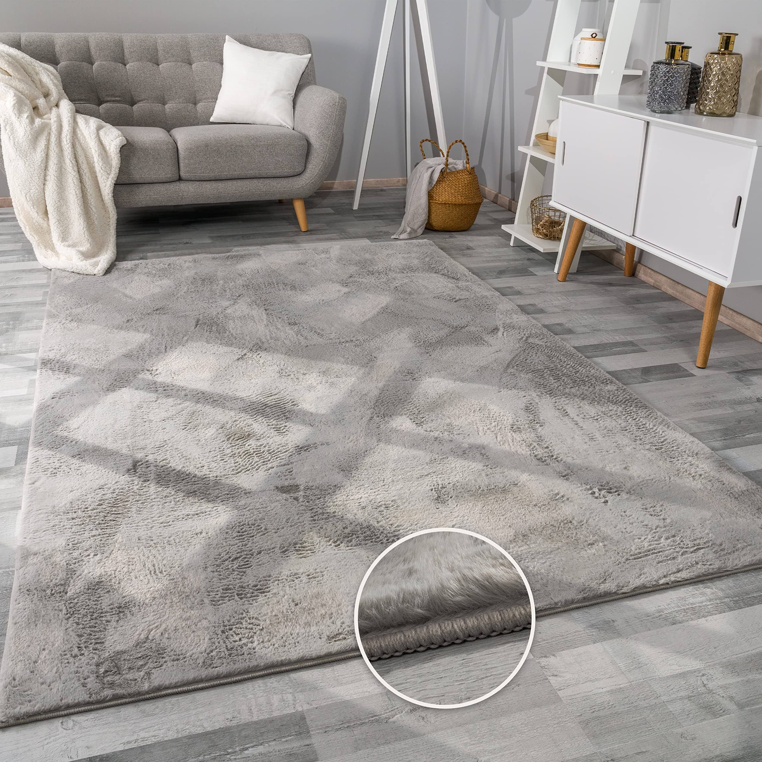 Paco Home Teppich Wohnzimmer Kunstfell Plüsch Hochflor Shaggy Weich Ve