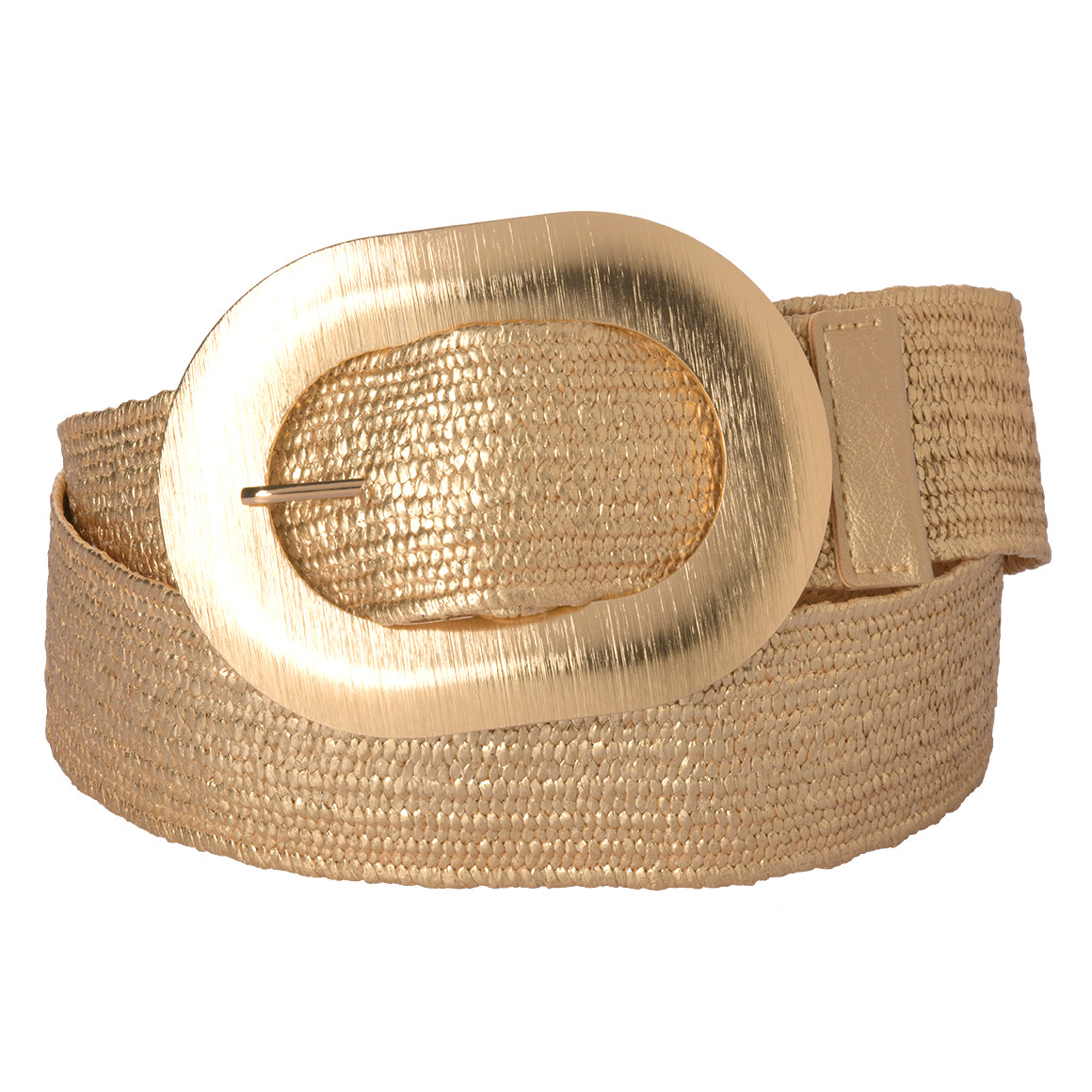 Gina Benotti Damen Gürtel in Flecht-Optik beige / gold