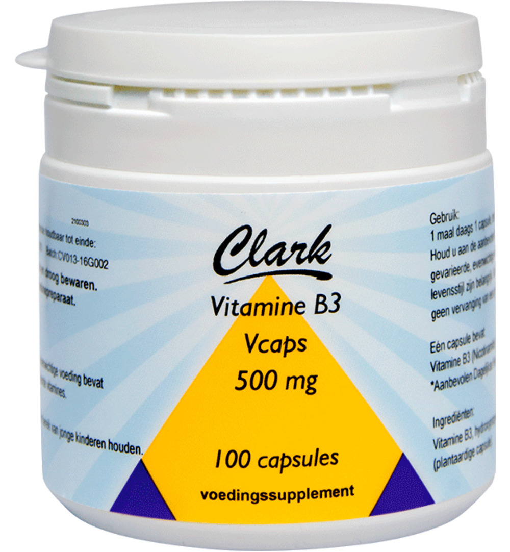 Clark Vitamine B3 nicotinamide 500mg (100 capsules)