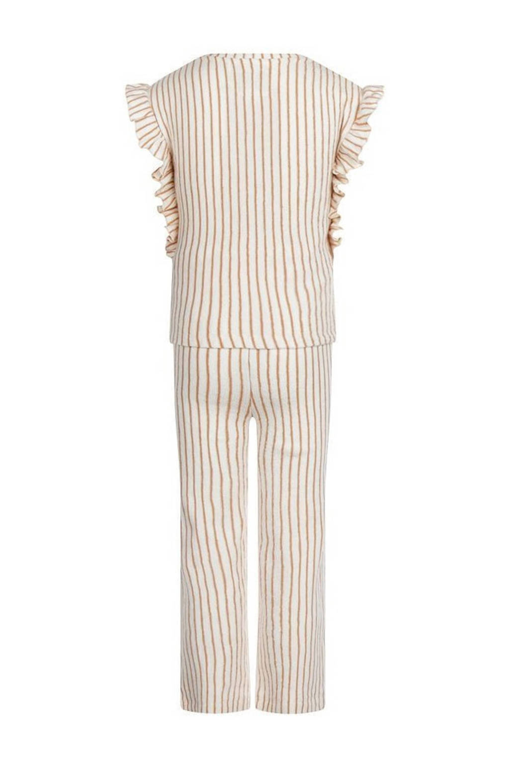 Koko Noko shirt + broek geel/wit gestreept