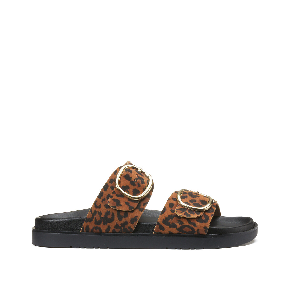 COLEÇÕES LA REDOUTE<br>Mules de couro com estampa de leopardo, modelo Signature SALOME
