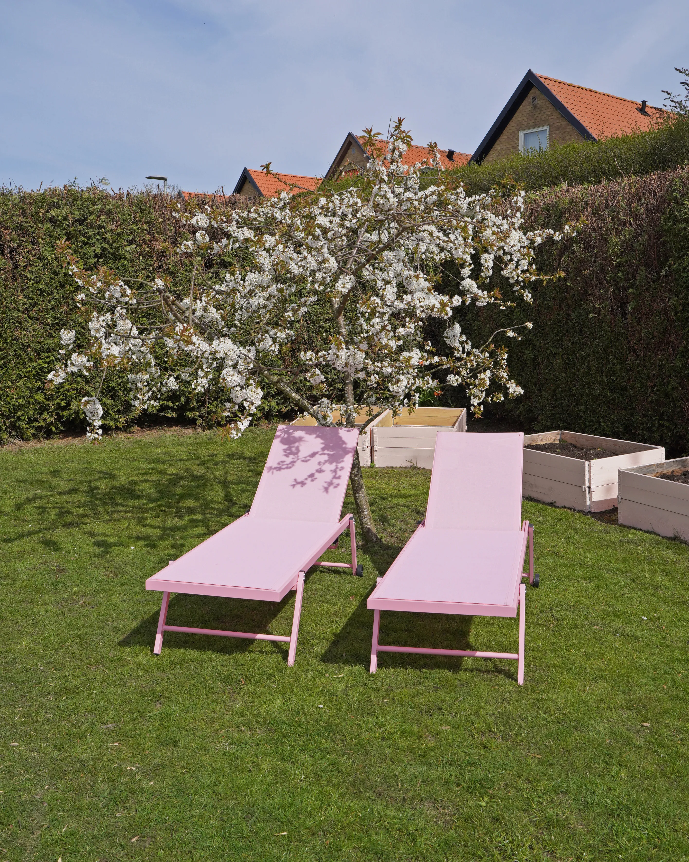Ligstoel PORTOFINO achteroververstelbaar Metaal Roze