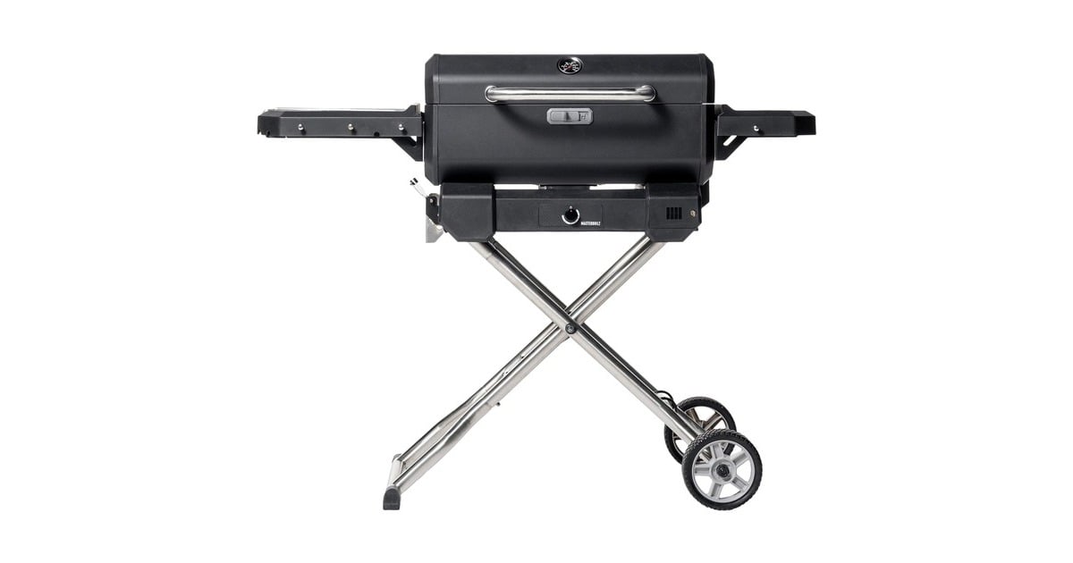 MasterbuiltDraagbare houtskoolbarbecue en -rookoven met kar  (Zwart)