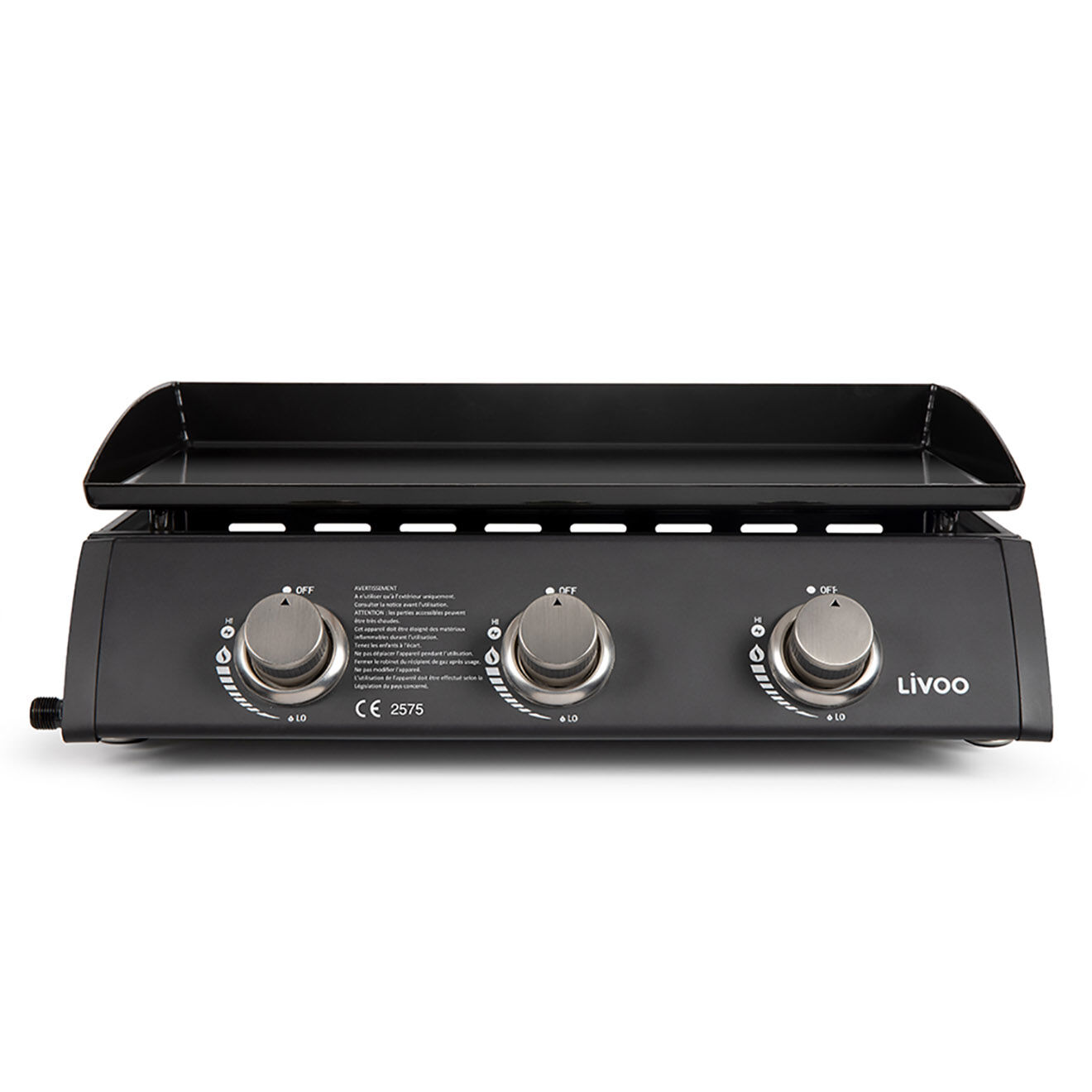 Livoo Plancha gaz 3 bruleurs noir/gris