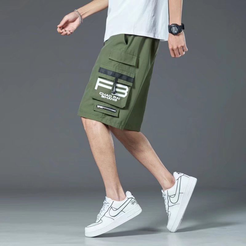 Craltuxe - Cargoshorts met trekkoord en letterprint