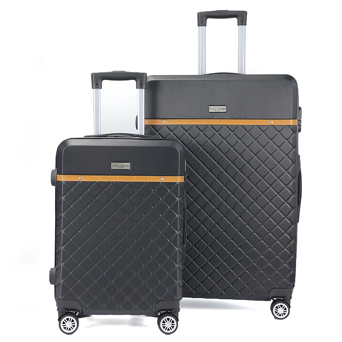 Maison Héritage 2 Valises 4 roues doubles Odeon 55/65 cm noires