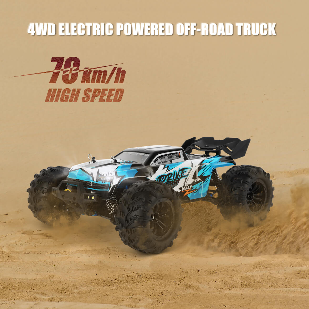 Blij´r DRIVE ferngesteuertes RC Auto 70 km/h, 2 Chassis, 1:16, 2 Akkus, Allrad, 120m