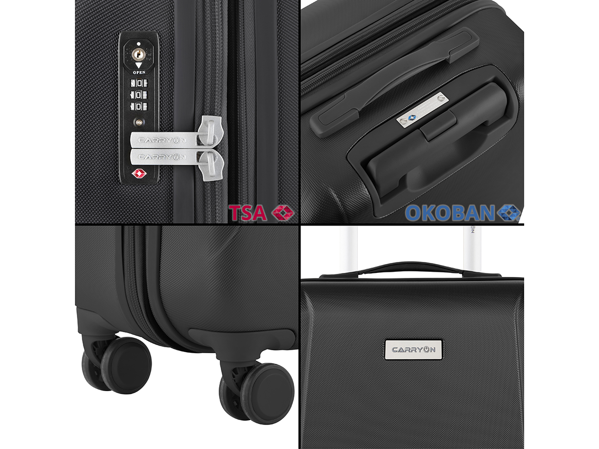 CarryOn Skyhopper 3-delige TSA kofferset - Black
