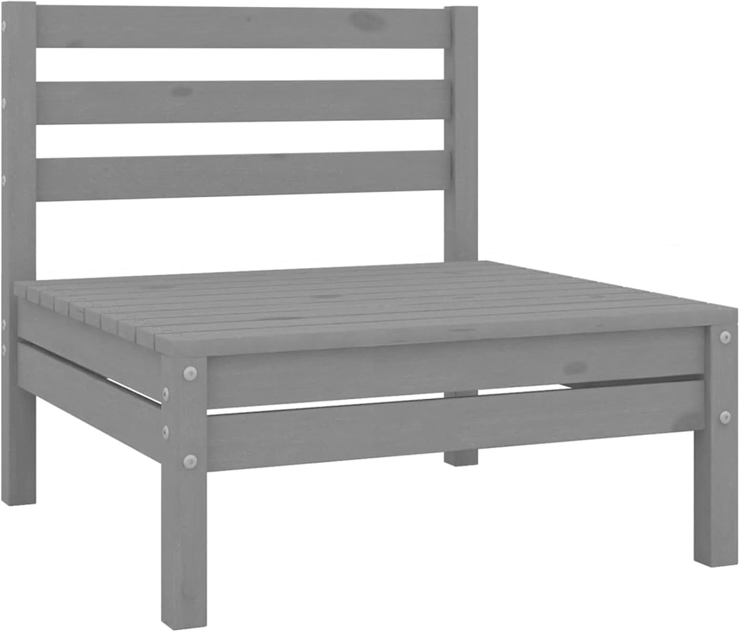 3-TLG. Garten Loungemöbel Set Massivholz Kiefer Grau Balkon Lounge Klein Balkonsofa Gartensofa Balkon Sitzgruppe Terrassenmöbel Set Gartenlounge Outdoor Balkonlounge Garden Furniture Sets
