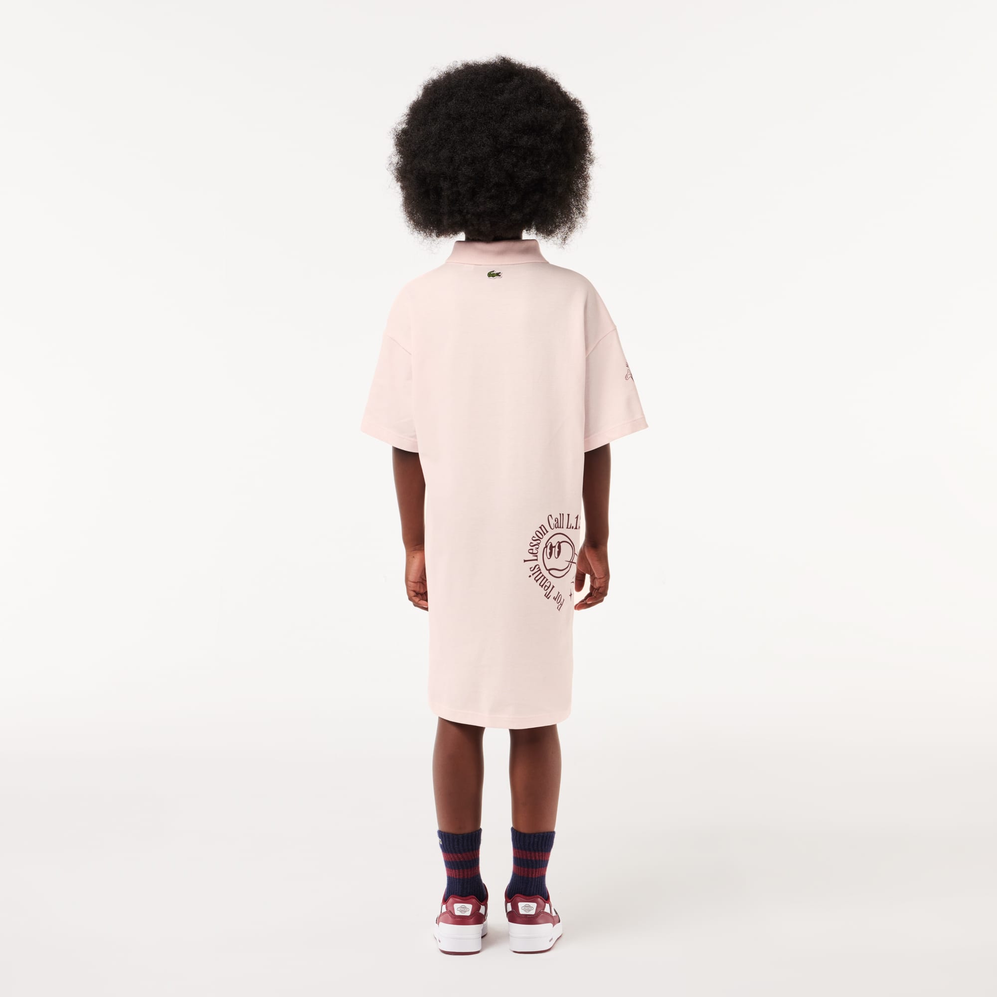 Robe avec imprimé graphique en coton Pantalons & Robes - Rose - Lacoste - Fille