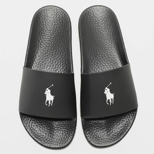 Claquettes Polo Slide Noir Blanc