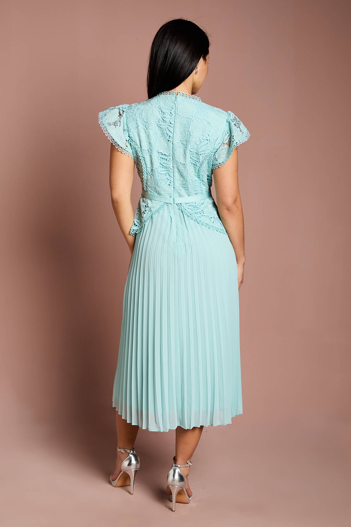 Coast Robe Mi-Longue à Basque avec Corsage en Dentelle Petite Taille