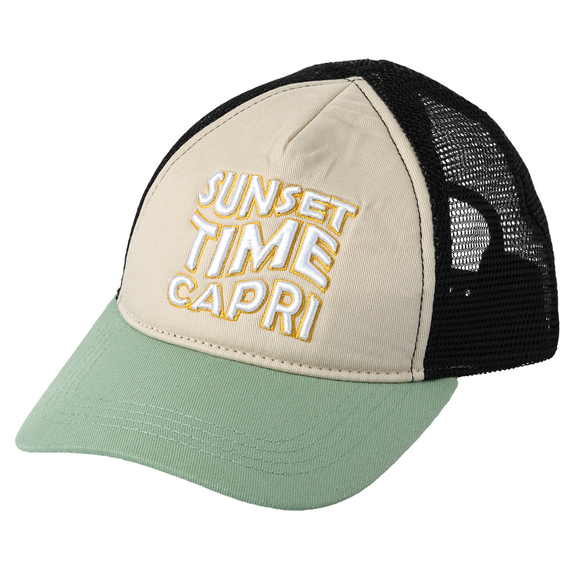 Jonas Nielsen Jungen Kappe mit Print beige / grün