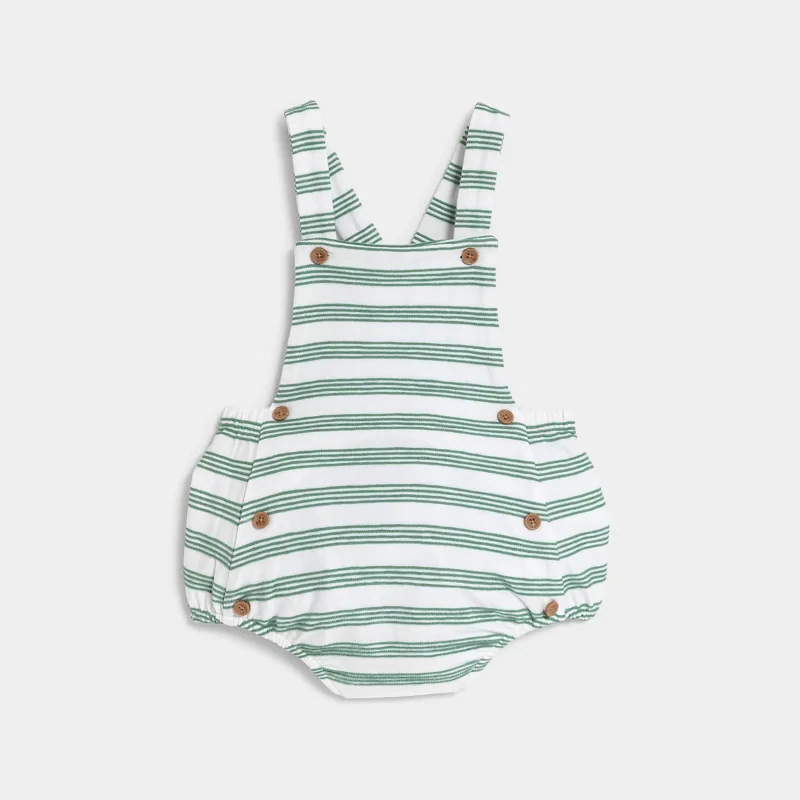 Barboteuse rayée vert bébé garçon Vert