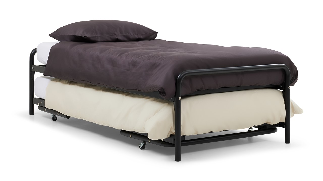 Bed met onderschuifbed Doppia zwart