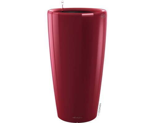 Lechuza Rondo plantenbak Ø 32 cm H 56 cm rood incl. zelfbewateringssysteem, plantenbak, substraat en waterniveau-indicator