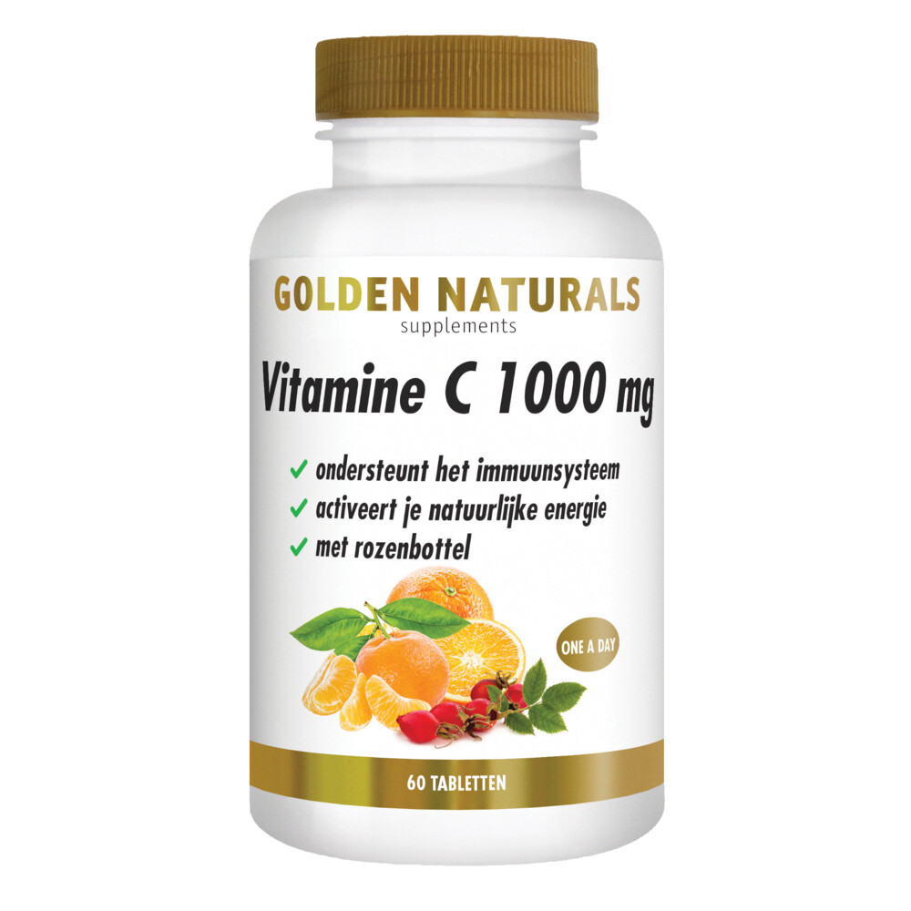 Golden Naturals Vitamine C 1000mg Rozenbottel Vegan60 tabletten